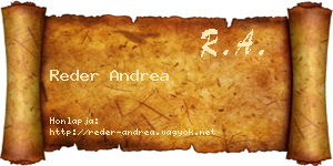 Reder Andrea névjegykártya